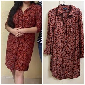 Leopard print button down dress